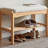 Solid Oak Upholstered Shoe Bench-725607855-725607853