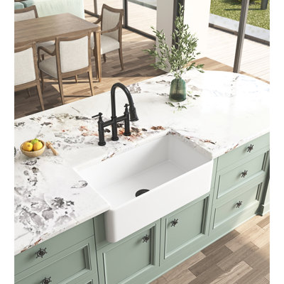 Undermount White Sink - Deep Apron Ceramic Kitchen 10 In. X 18 30 In., 84 Lb, 16 24 36 Packaging Package
