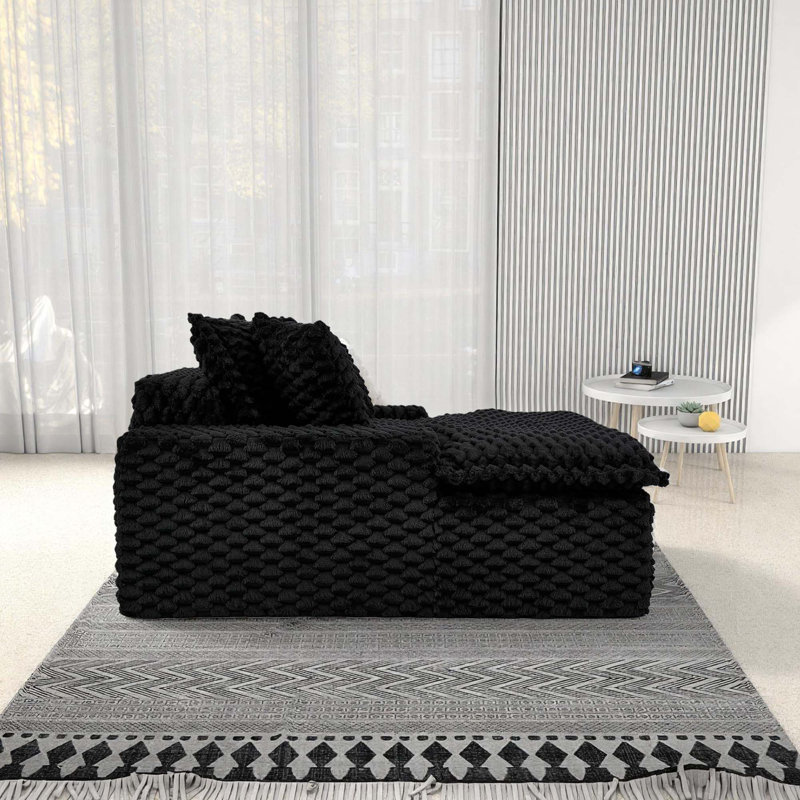 Canapé confortable Boneless Corduroy, Noir