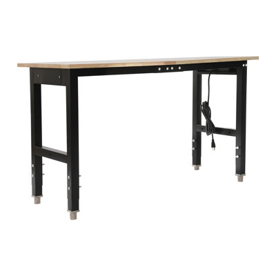Workbench With Power Outlet-Adjustable Height Range: 31.5-39.3 In