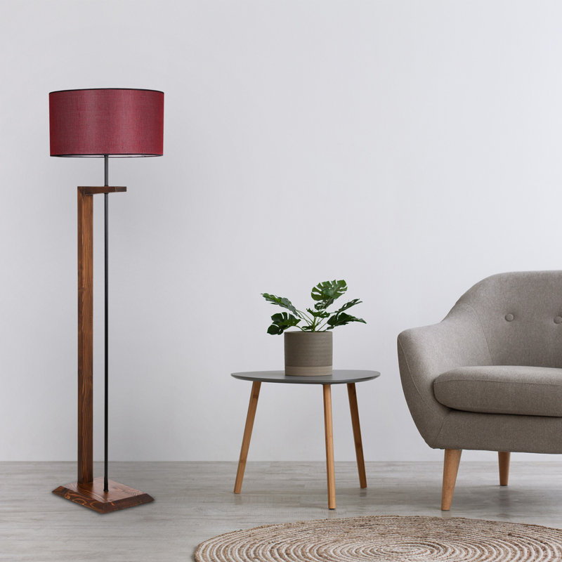 Johnsburg 163cm Traditional Floor Lamp, Red, Brown