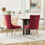 Chaise de salle à manger rembourrée en velours rouge American Traditional American Wine