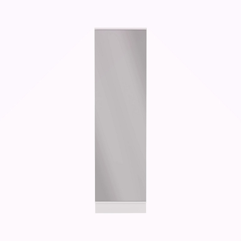 Rangement pour chaussures, miroir, cinq tablettes intérieures, finition d'armoire à une porte, Blanc