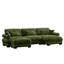Canapé modulaire à assise profonde en U avec 2 repose-pieds mobiles-677340623