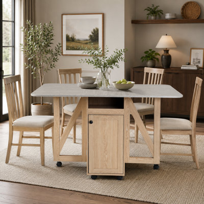 50.99-inch multi-functional movable folding kitchen island trolley, folding dining table with an expandable double-folding tabletop design.