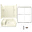 60" W x 74.75" H Frameless Rectangle Sliding Tub & Shower Kit with Towel Bar and Base Included-896981553-839828327