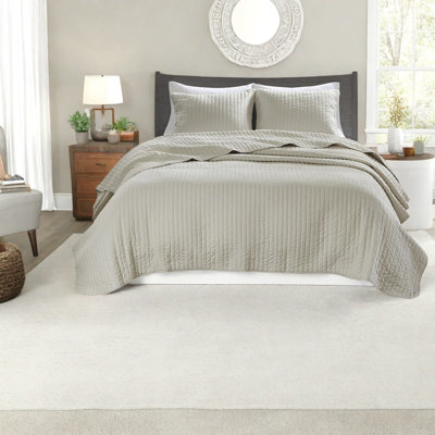 Ensembles de literie très grand en coton crème, courtepointe réversible de style campagnard pour toutes les saisons
