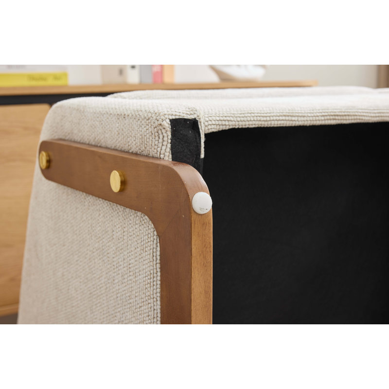Fauteuil en tissu d'ameublement Chenille, Beige