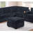 Contemporary Style L-Shaped 4Pc Sectional Set USB Cup Holder Loveseat Cushion Back Plastic Legs Cocktail Ottoman Square Arms Black Finish Primary Living Room-338908641
