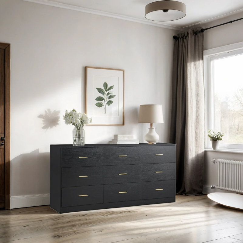 9 - Drawer Dresser, Black