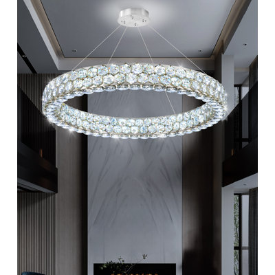 Modern Ring Crystal Dimmable Chandelier