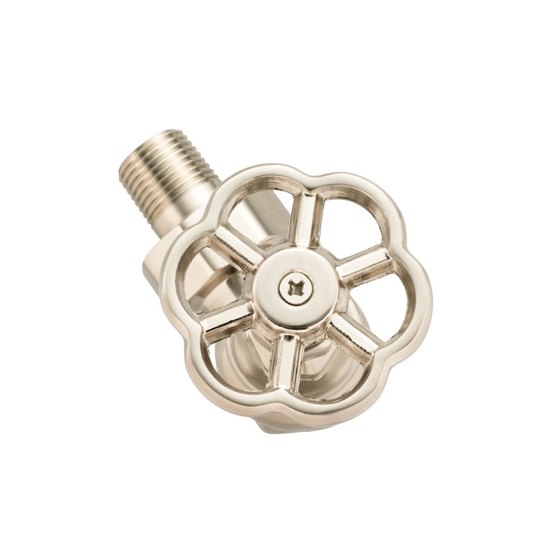 UK-16 Chrome Industrial Radiator Valve, Brushed Nickel