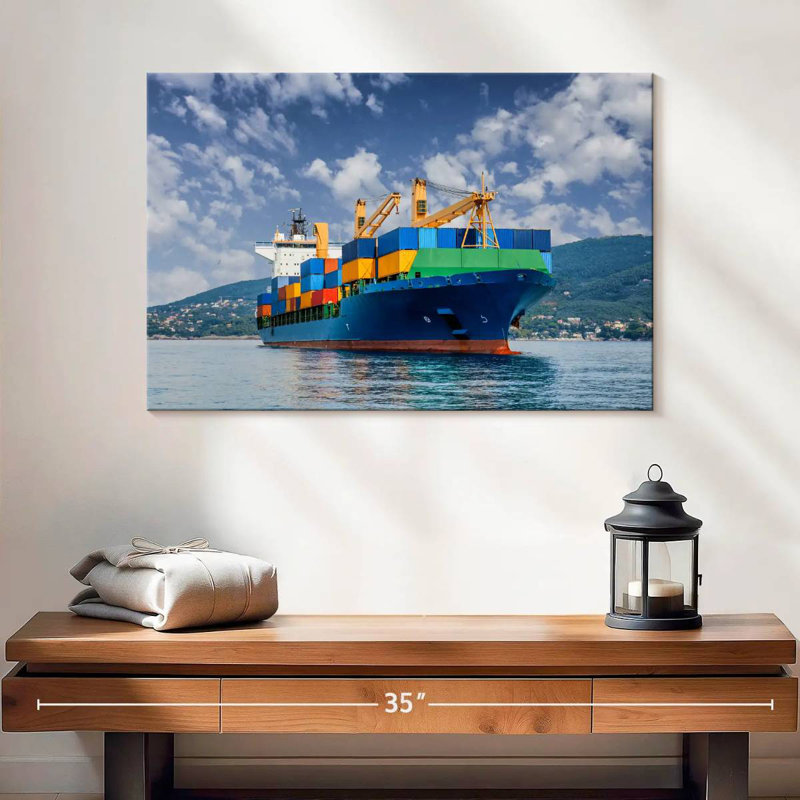 Mehar Merchant Container Ship, 16" H x 24" W