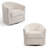 Upholstered Ivory Velvet Swivel Barrel Chair-146180422