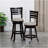 24" Counter Height Slat Back Swivel Stool, Espresso Finish, Beige Fabric Seat-954162306-954162307