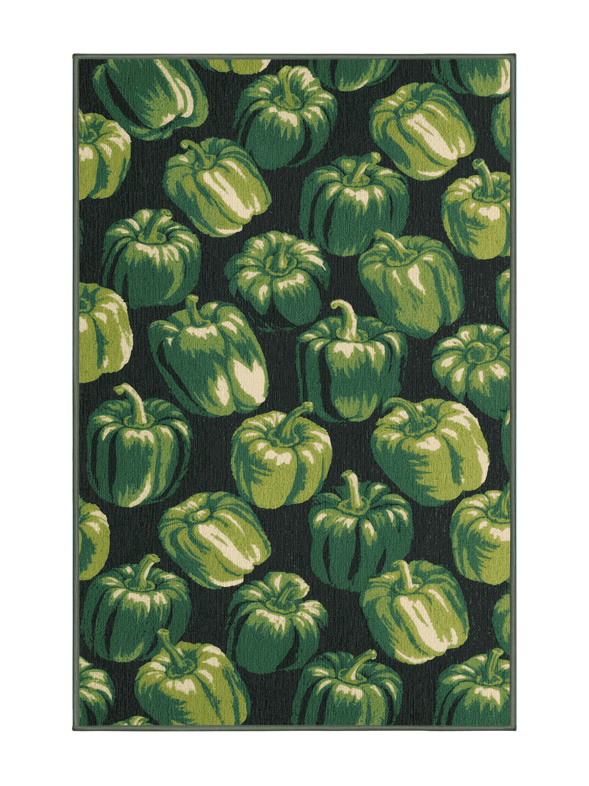 Red Barrel Studio® Washable Bell Pepper Green Vegetables Area Rug | Wayfair