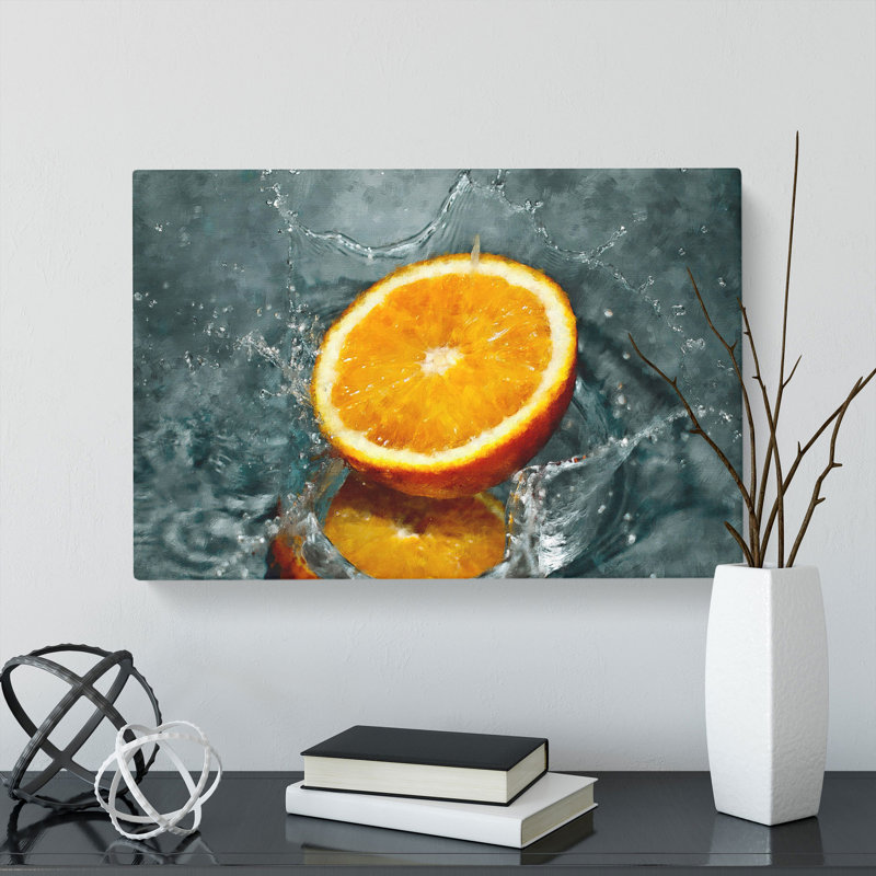 Sliced Orange Fruit - Wrapped Canvas, 35cm H x 50cm W x 3cm D