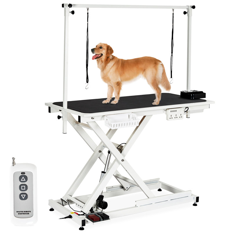 50" Electric Dog Grooming Table for Home Heavy Duty Height Adjustable Pet Wash Station with Arm Portable Non-Slip Tabletop