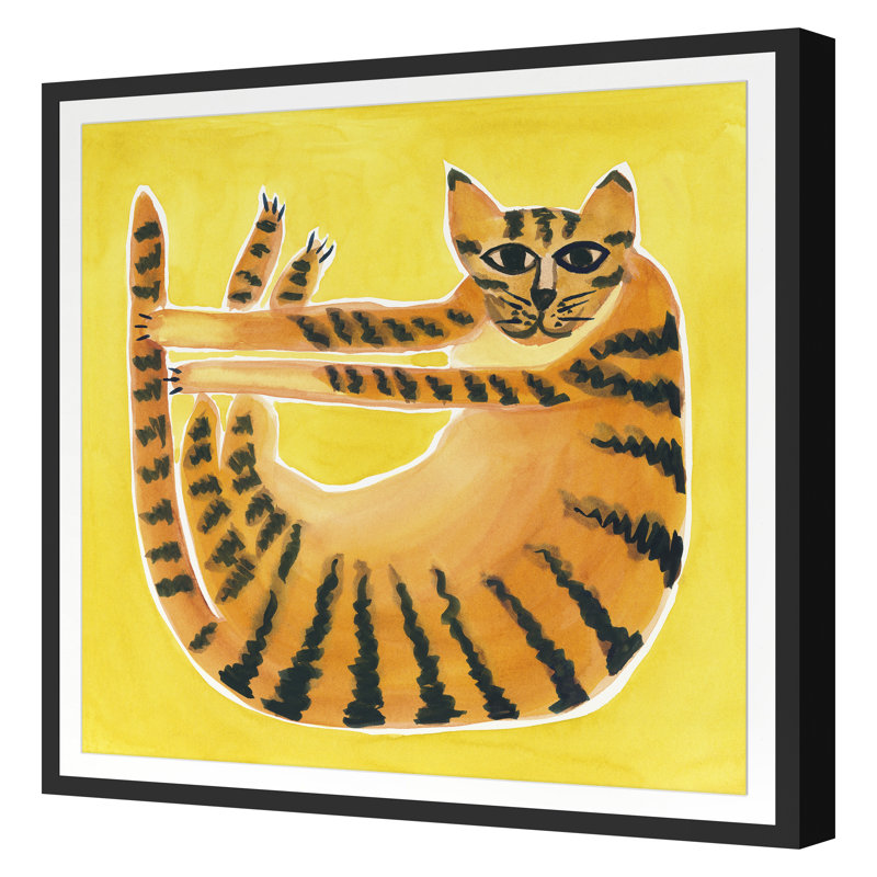 Watercolor Cats 1 Print by Stramel, Renee, 16" H x 16" W, Black