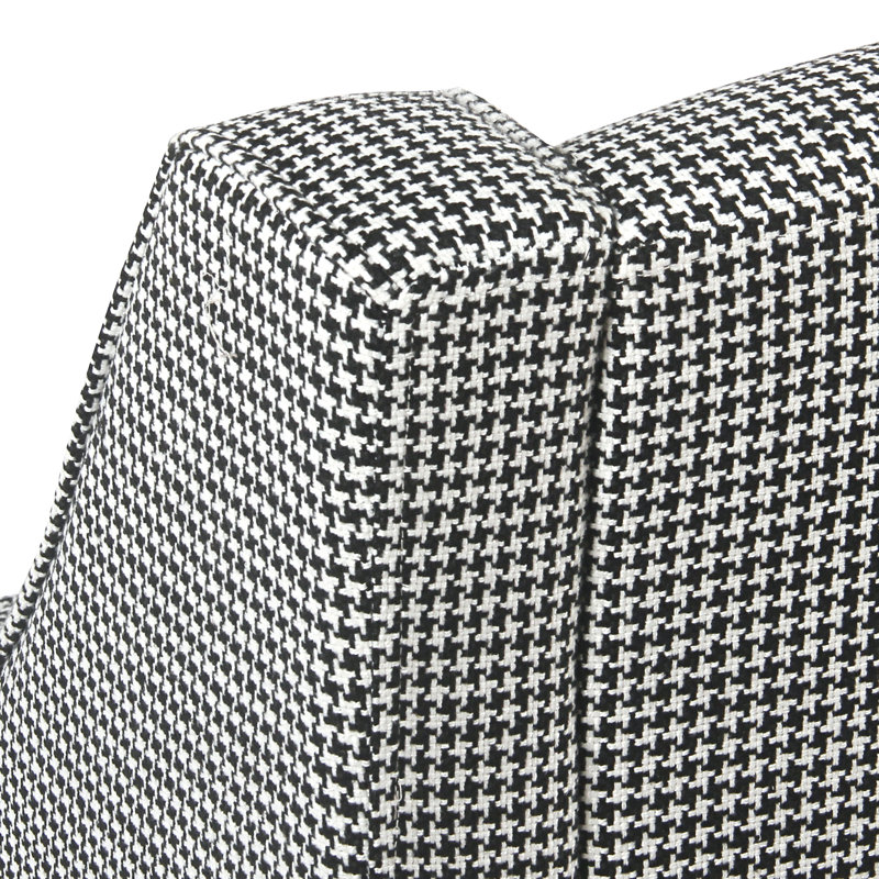 Fauteuil d'appoint incurvé Daryann, Polyester noir / blanc