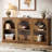 63-Inch Long Farmhouse Wooden Rectangular Entryway Console 3 Tier Storage Sofa Table Behind Couch-323116227