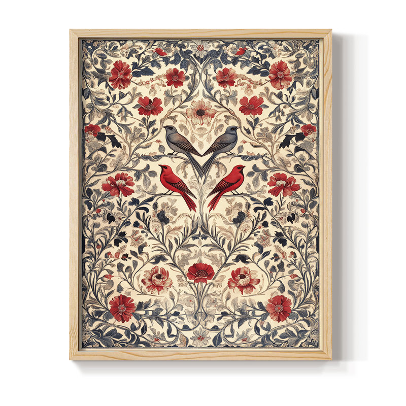 WM MORRIS Series CCCXLVI Framed Print - Solid Wood, H 21 po x l 17 po