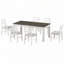 Table extensible avec rallonge 12 po et 2 tiroirs, 6 chaises de salle à manger avec coussin moelleux