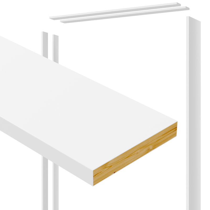 Ensemble de cadre de porte à gousset pour murs à montants 2 x 4 - Système de quincaillerie coulissante à fermeture en douceur avec porte en verre givré blanc 3-Lite incluse