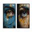 «Yellow and Blue Woman Eye Expressionism I», ensemble de 2 impressions sur toile-2074271502-2074271499