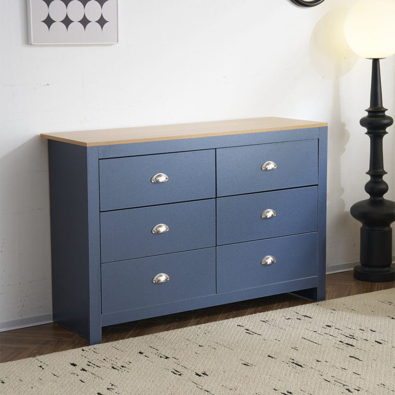 Botelho 120 cm W Chest of 6 Drawers, Blue