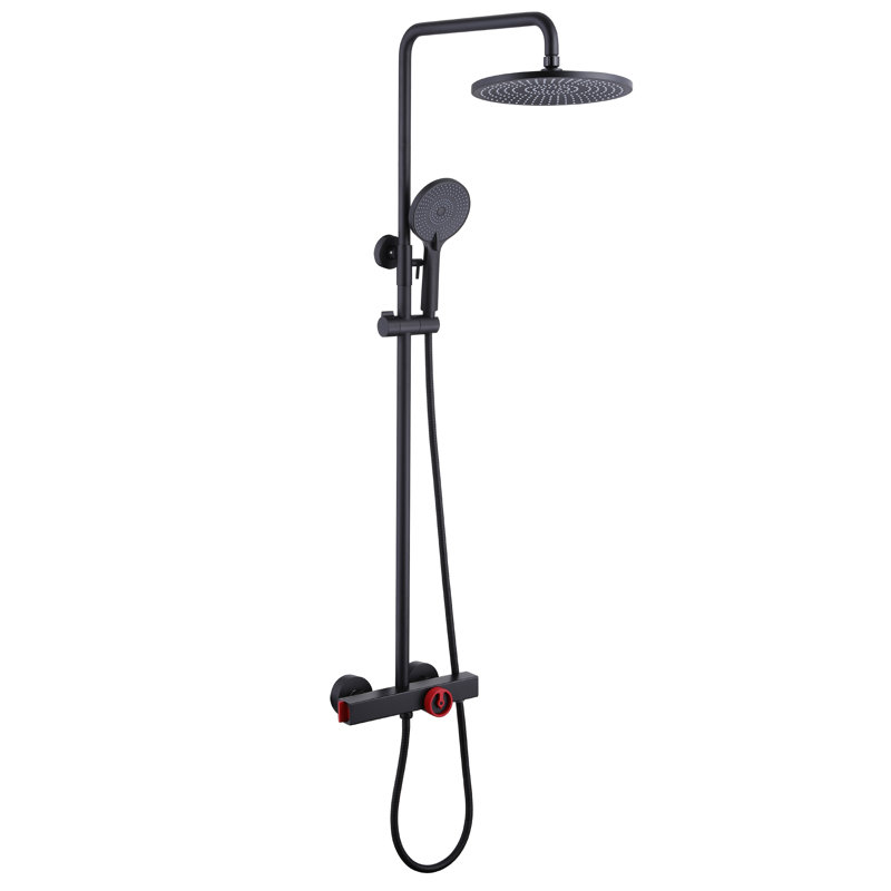 Système de douche complet 47,7 po en laiton massif 3 fonctions avec valve brute