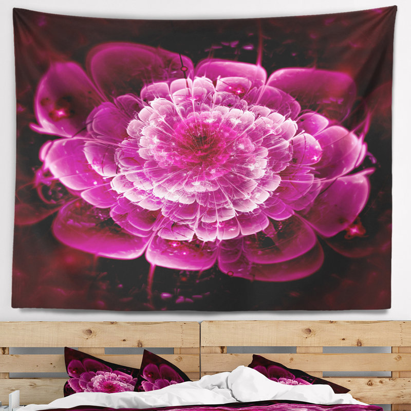 Tapisserie florale rose foncé, H 32 po x l 39 po