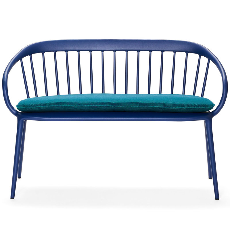Banc avec coussin de siège optionnel, Blanc mat, Beige chiné toile