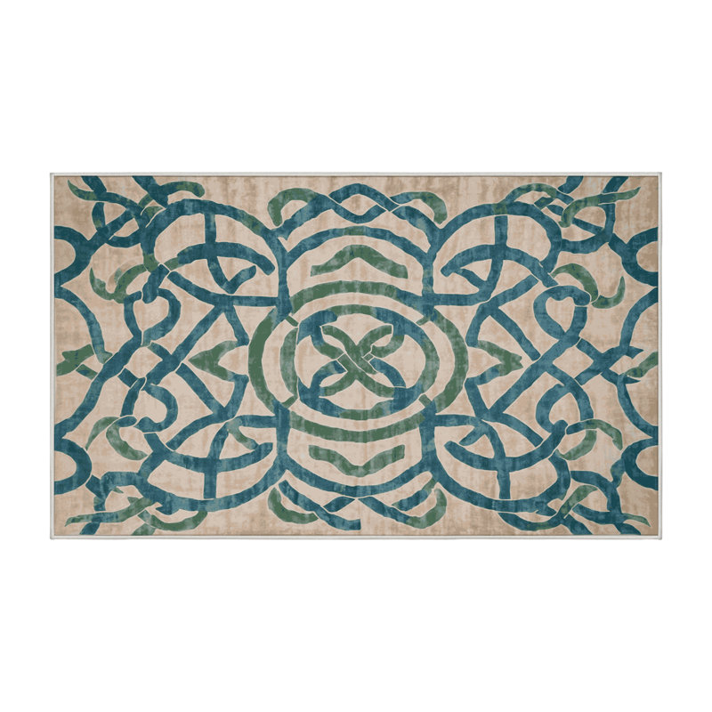 Tapis beige lavable à la machine, Tapis de couloir 2 pi x 4 pi