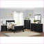 Cadre de lit simple en bois avec tête de lit Pied de lit, style Louis Philippe traditionnel, finition noire pour chambre d'amis / deuxième chambre-595928631-595928630