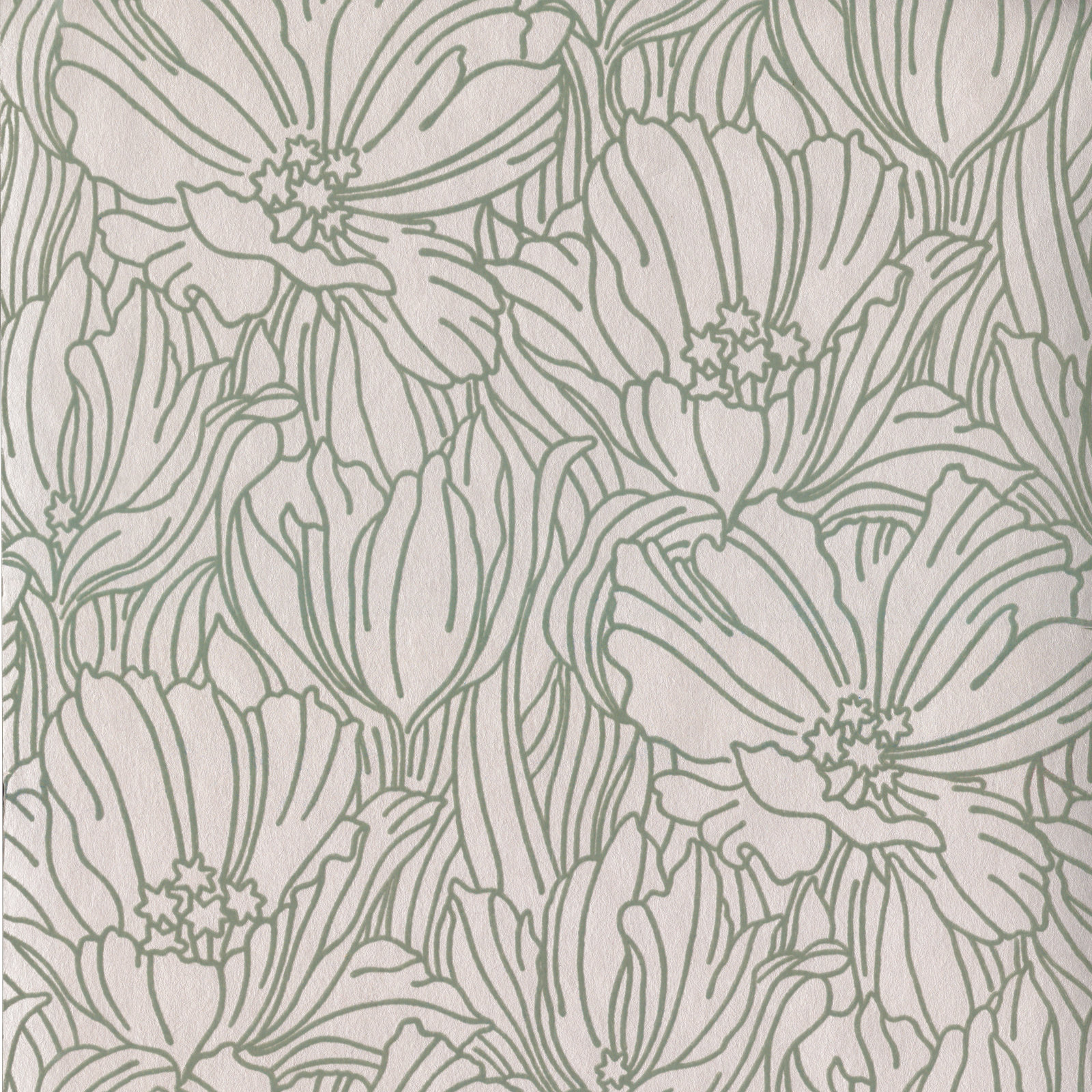 Floral Wallpaper, Green