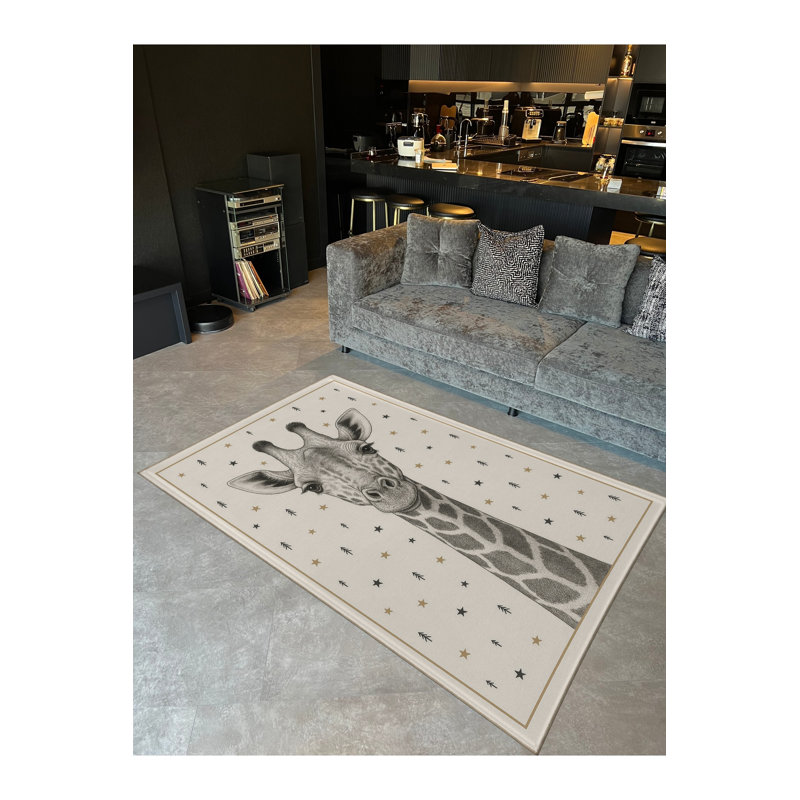 Tapis gris tissé Mosso, 3'3" x 4'11"