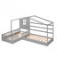 Lit simple simple, 2 lits simples en L avec clôture-762440226
