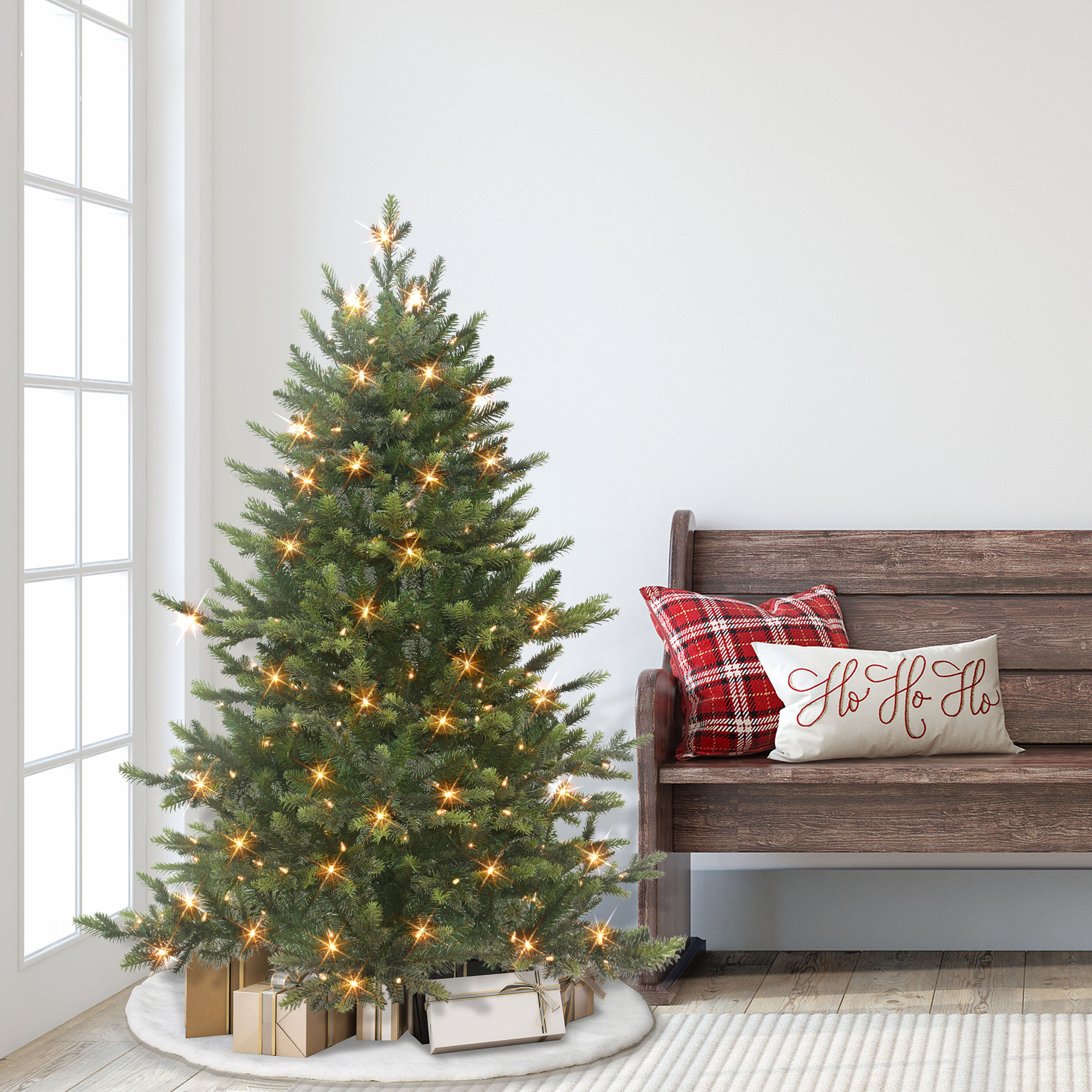54' Lighted Artificial Fir Christmas Tree