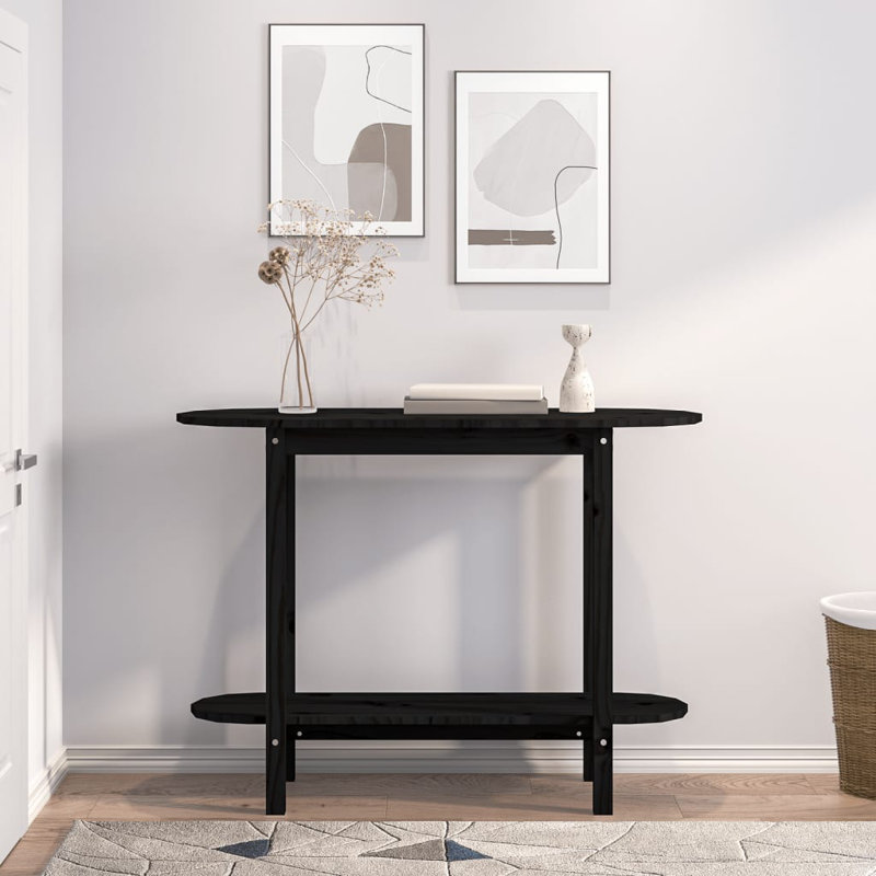 Horvitz 110cm Solid Wood Console Table, Black