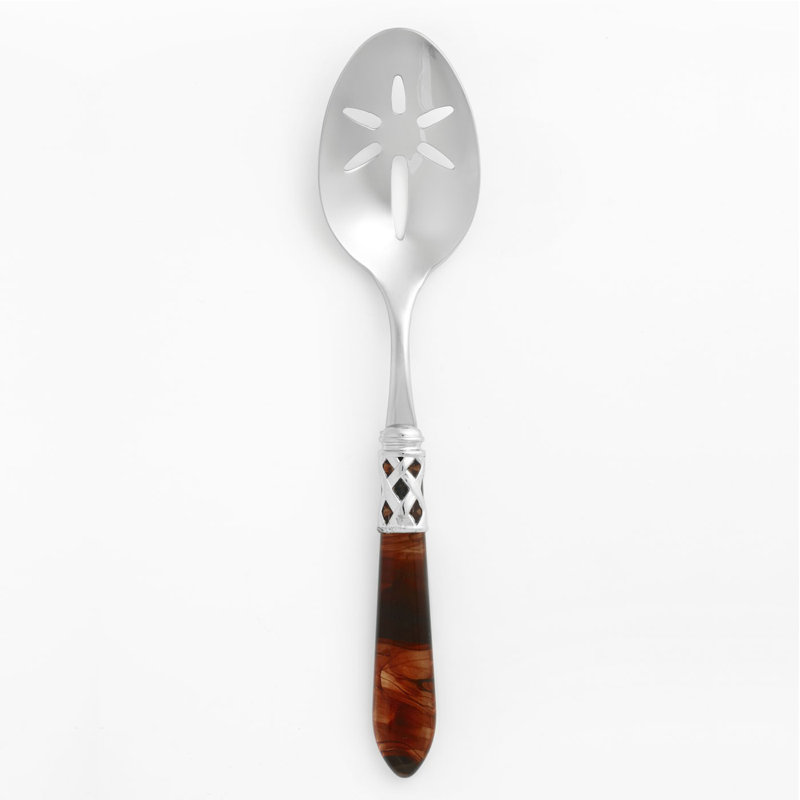 Aladdin Pierced Table Spoon, Antique Tortoiseshell