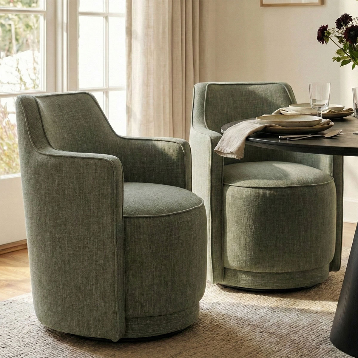 Marbella Swivel Armchair, Green