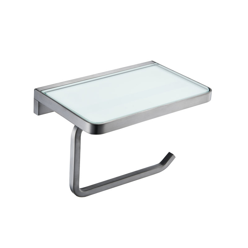 Porte-papier hygiénique mural en acier inoxydable Ancika, Gris acier / blanc