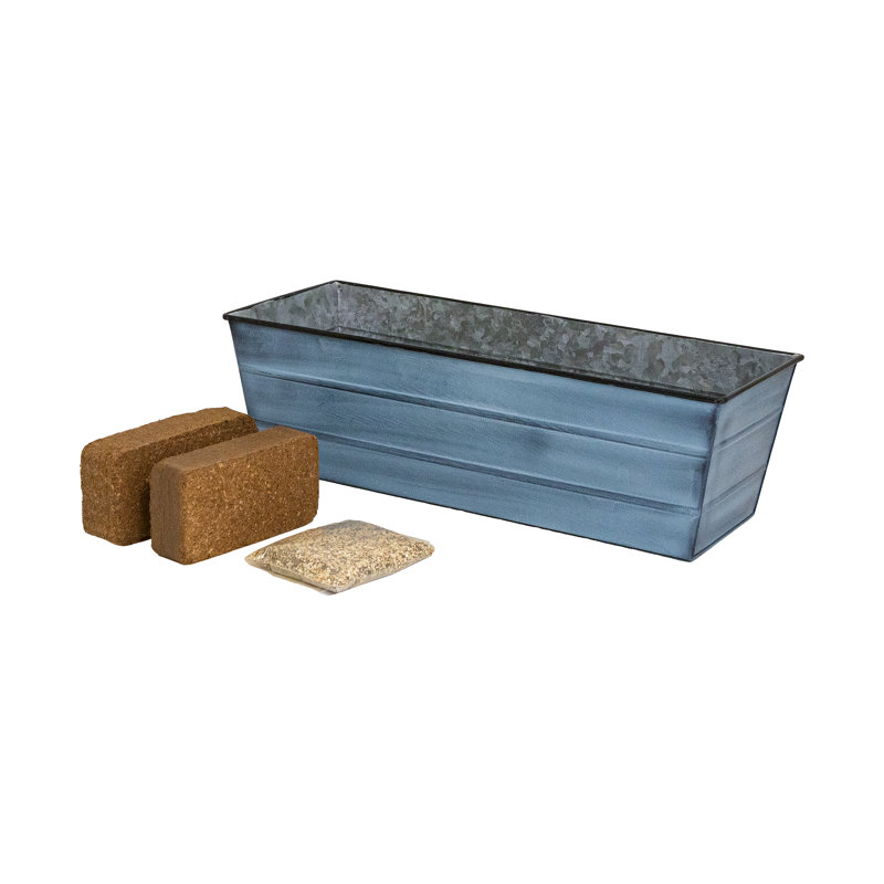 Metal Planter Box, Nantucket Blue