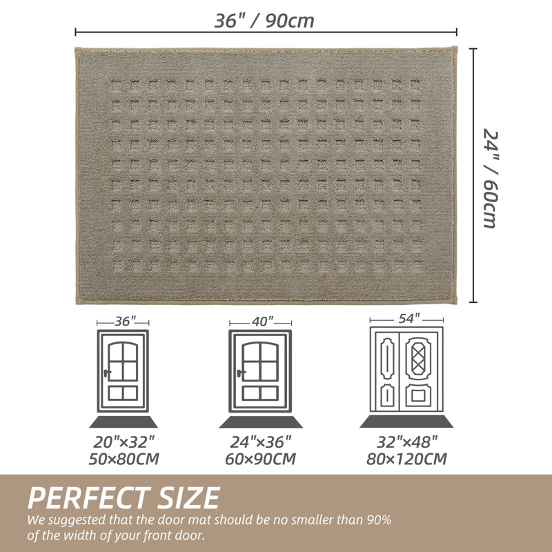 Paillasson Waffle, L 24 po x L 36 po, Beige