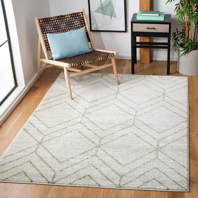 Jakes Geometric Ivory/Sage Area Rug