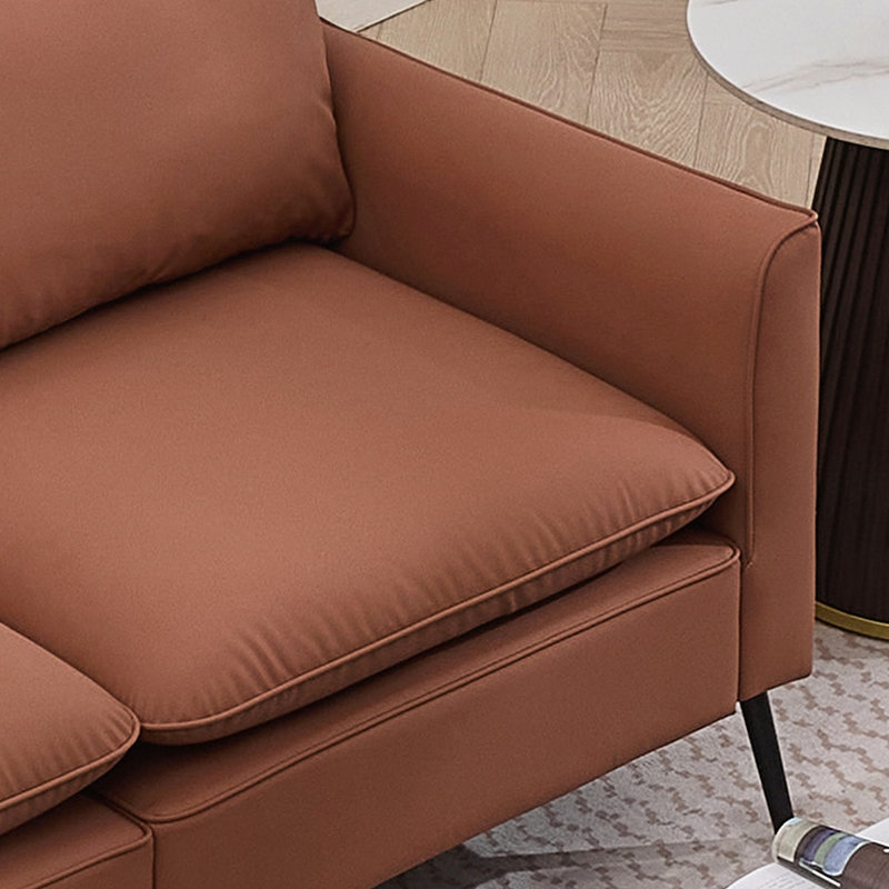 Fauteuil décontracté, Similicuir brun