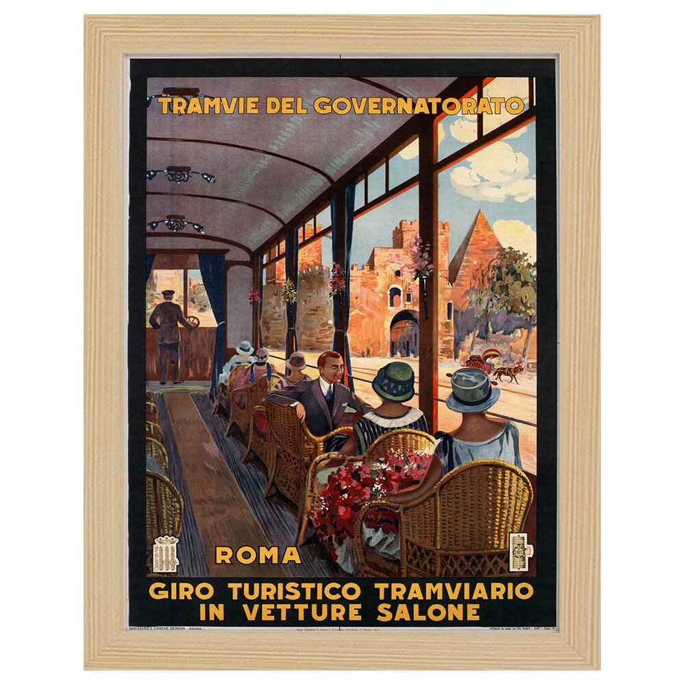 Leinwandbild Vintage Tourist Poster Rom - Governorate Tramways