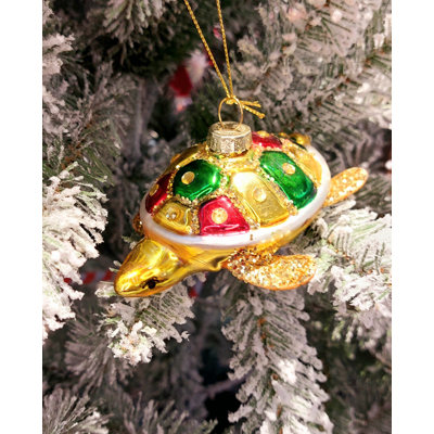 Ornement en verre de Noël - Tortue par Wizardi F07M3-53 HB-Sy25263