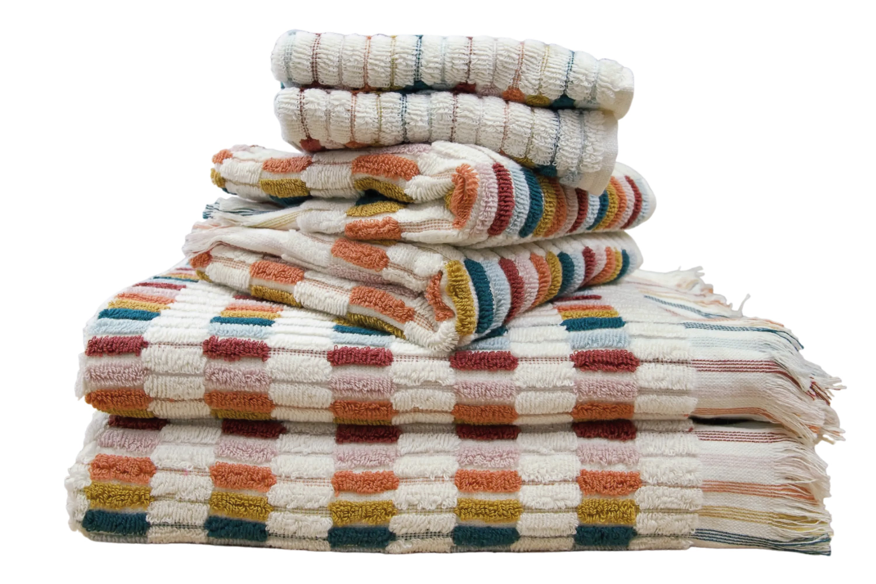 Gracie Oaks Home Shaggy Ribbed, 100% Cotton, Soft Luxury Absorbent Bath Towel Set, 6 Piece Set: 2 Bath Towels, 2 Hand Towels, 2 Washcloths & Reviews | Wayfair